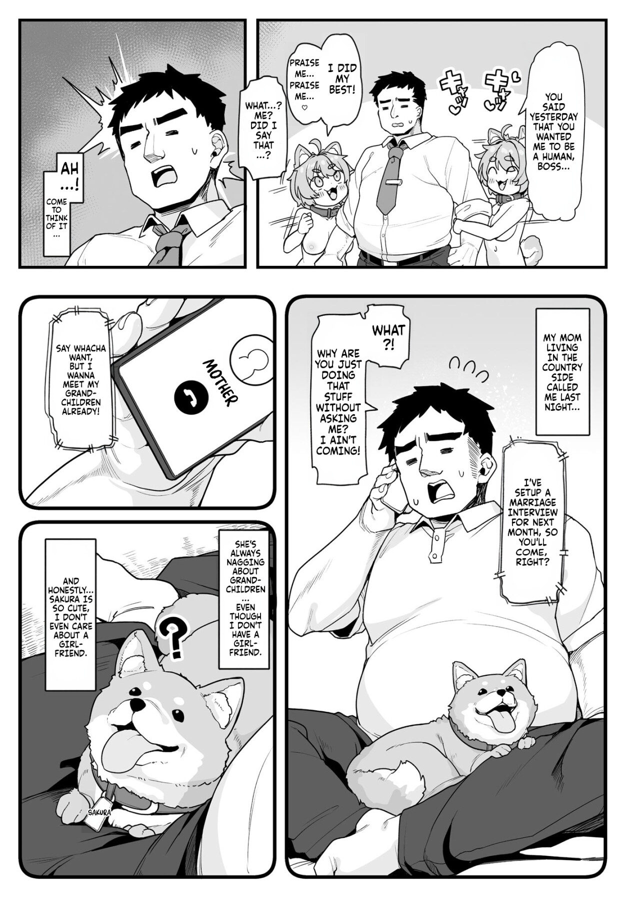 Hentai Manga Comic-Play with Sakura! ~Wuff Wuff Fuck-Therapy with my pet dog that turned into a cute, petite girl~-Read-6